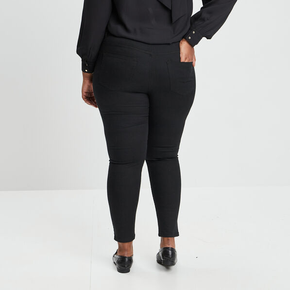 Pantalon slim 5 poches noir femme grande taille