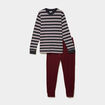 Ensemble pyjama pantalon t-shirt coton gris fonc&eacute; homme