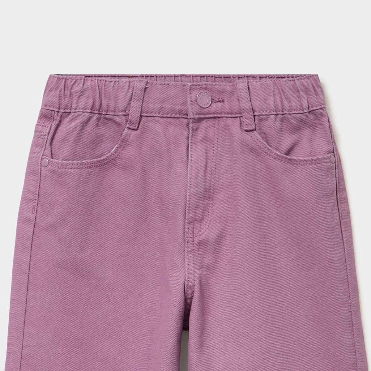Pantalon large taille &eacute;lastiqu&eacute;e coton violet fille