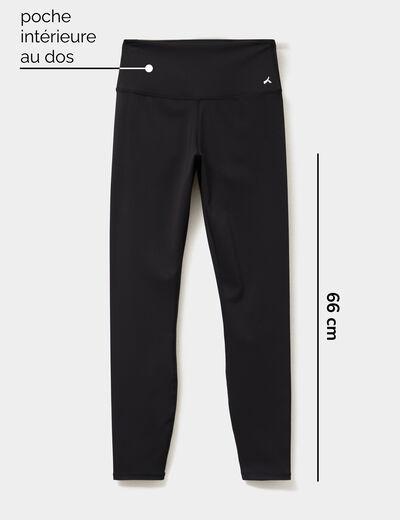Legging de sport gainant taille haute noir femme