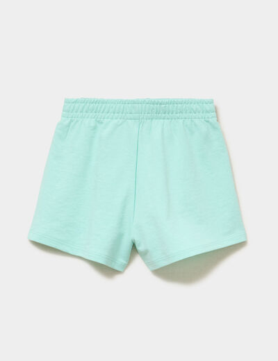 Short molletonn&eacute; taille &eacute;lastiqu&eacute;e vert clair fille