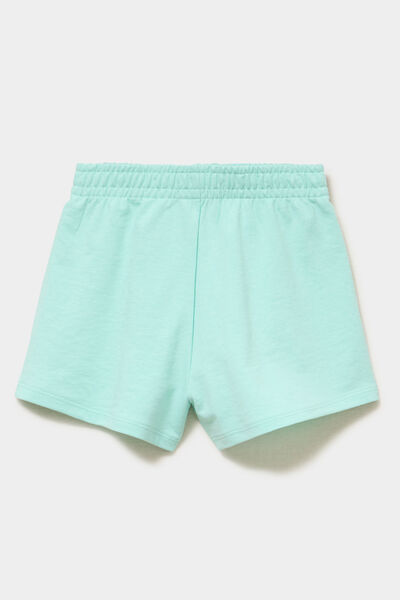 Short molletonn&eacute; taille &eacute;lastiqu&eacute;e vert clair fille