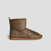 Bottines fourrées effet suédine vert kaki femme