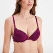Soutien-gorge push up dentelle rouge femme
