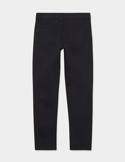 Pantalon skinny 5 poches coton noir fille