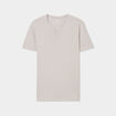 T-shirt manches courtes col tunisien gris clair homme