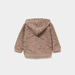 Sweat zipp&eacute; &agrave; capuche coton marron clair b&eacute;b&eacute; gar&ccedil;on