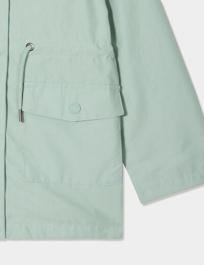Parka avec capuche vert pastel fille