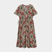 Robe midi cordons noués taille bordeaux femme