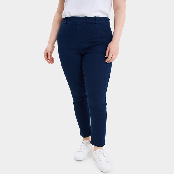 jegging avec passants taille haute denim blue black femmegt Jegging avec passants taille haute denim blue black femme grande taille