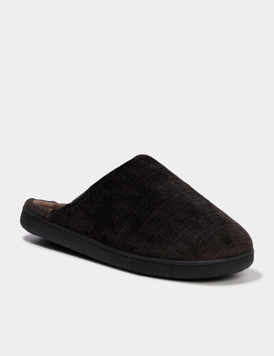 Chaussons mules Isotoner Ergonomie vert kaki homme