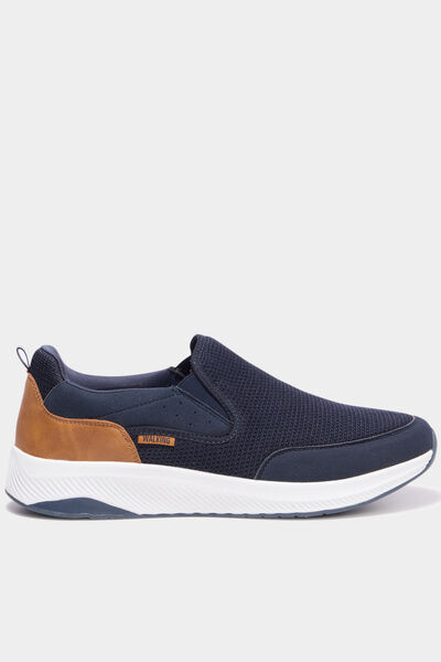 Baskets semelles &eacute;paisses bleu marine homme