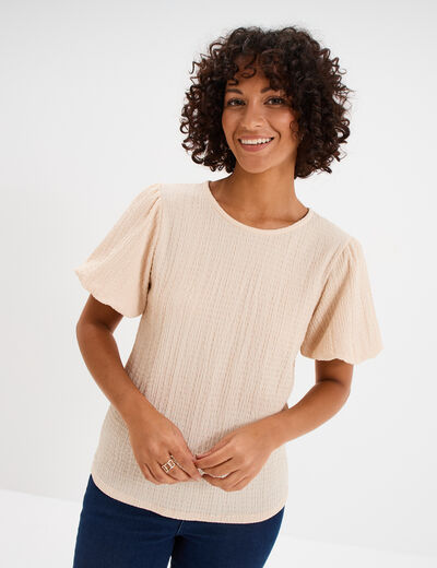 T-shirt manches courtes ballons sable femme