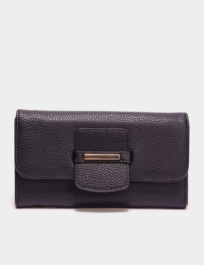 Portefeuille rectangulaire noir femme