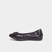 Ballerines pied large en cuir Walking noir femme
