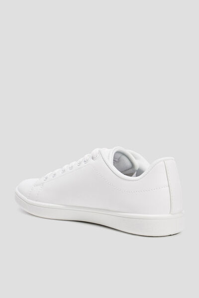 Tennis à lacets blanc femme