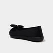 Chaussons ballerines effet velours ecru femme