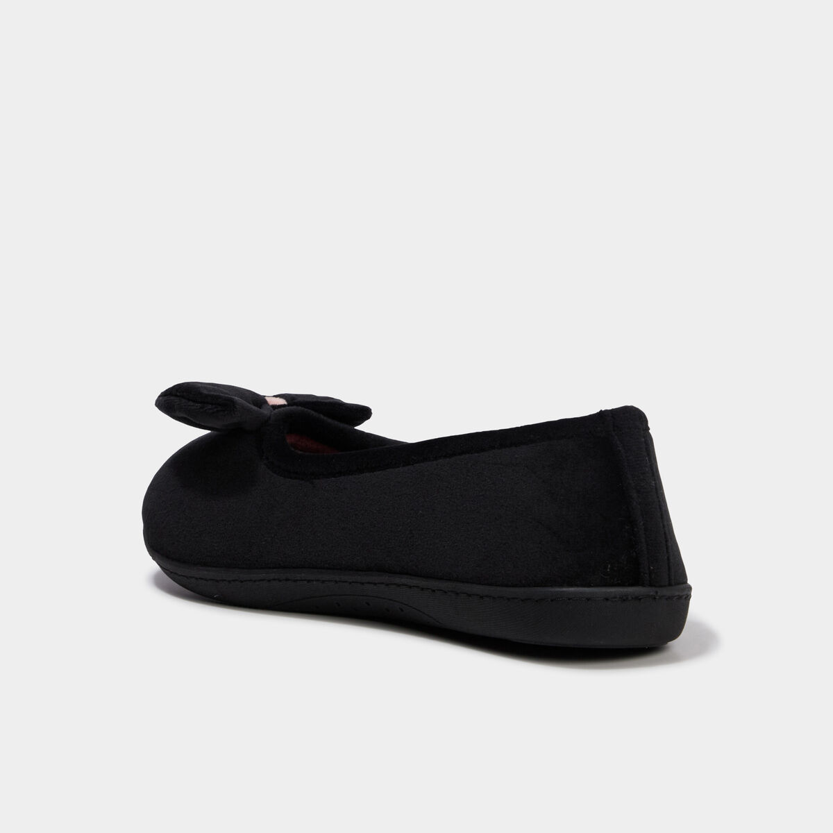 Chaussons ballerines effet velours ecru femme