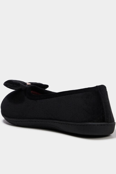 Chaussons ballerines effet velours ecru femme