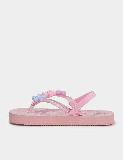 Tongs d&eacute;tails fantaisie rose fille