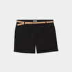 Short chino avec ceinture tressée noir femme grande taille