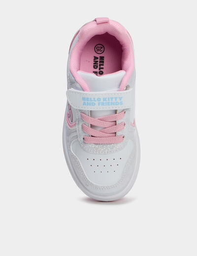 Tennis basses &agrave; scratchs Hello Kitty blanc fille