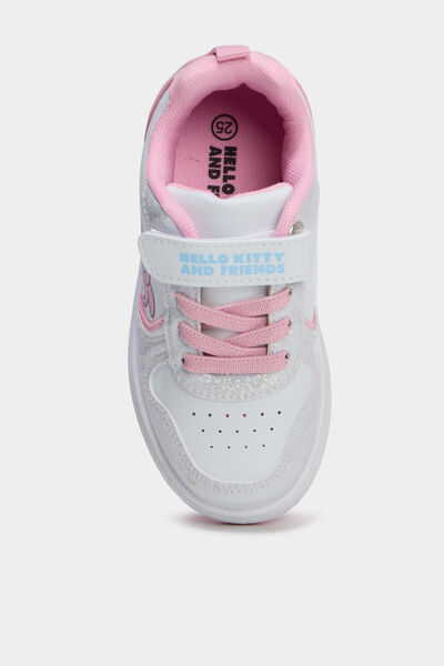 Tennis basses &agrave; scratchs Hello Kitty blanc fille
