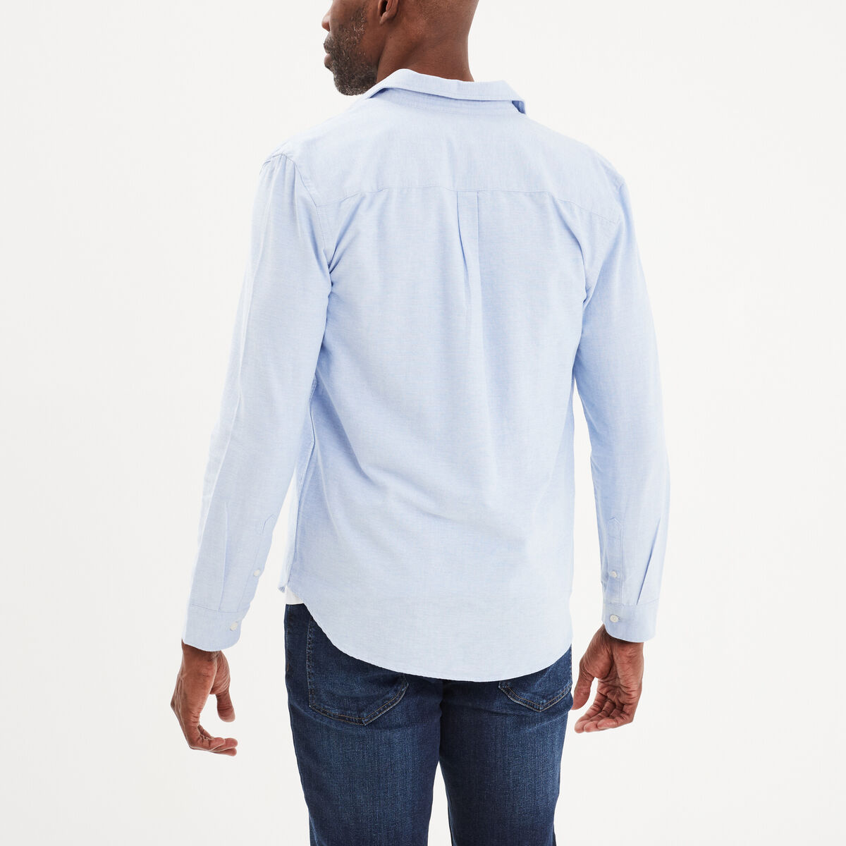 Chemise coton manches longues Creeks bleu ciel homme