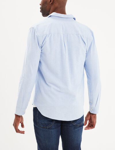 Chemise coton manches longues Creeks bleu ciel homme