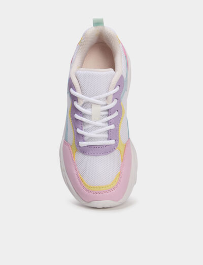 Baskets running semelle m&eacute;moire de forme multicolore fille