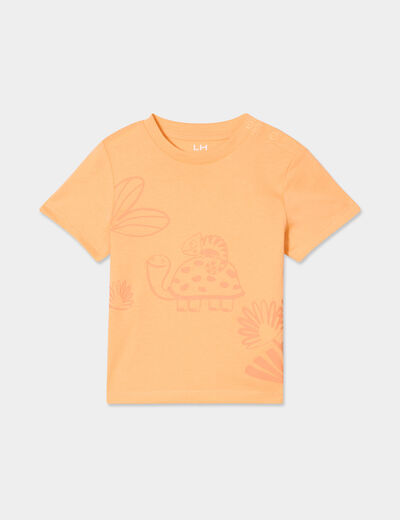 T-shirt manches courtes coton rose saumon bébé garçon