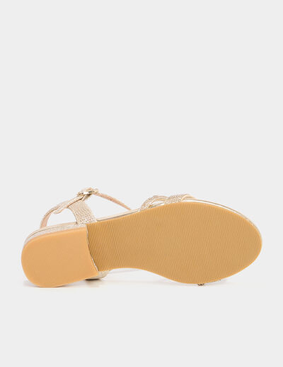 Sandales avec strass jaune or fille