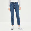 Jeans mom 7/8ème taille haute coton denim stone femme