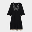 Robe longueur genou avec broderie noir femme