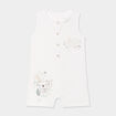 Combishort en coton ivoire bébé garçon