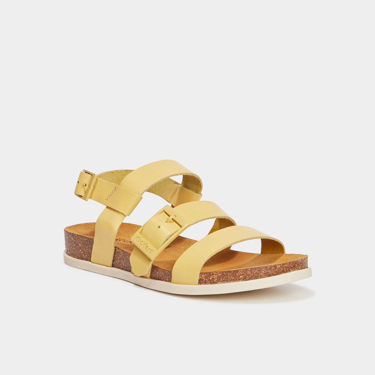 Sandales en cuir Kickers Kickalana jaune femme