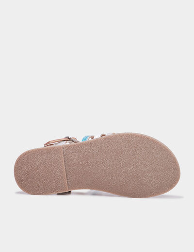 Sandales brides irisées en cuir Creeks bleu fille