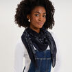 Foulard carr&eacute; bleu marine femme