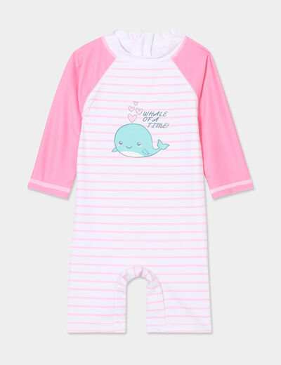 Combinaison de bain rose bébé fille