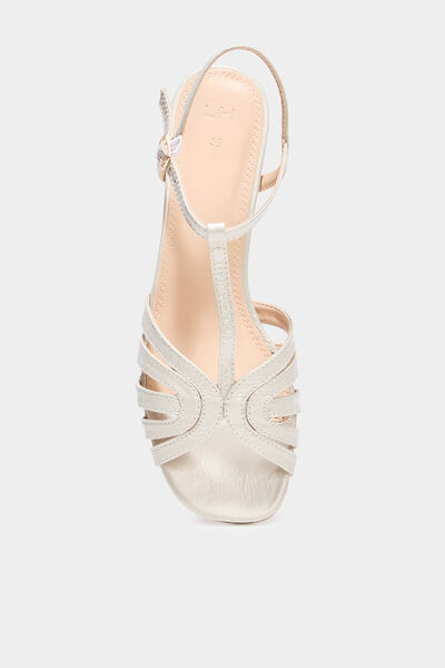 Sandales &agrave; talons blanc femme