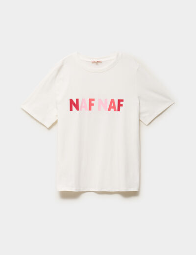 T-shirt manches courtes coton blanc femme