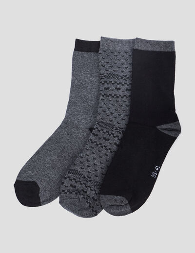 Lot 3 paires chaussettes multicolore femme