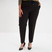 Pantalon city paperbag taille &eacute;lastiqu&eacute;e noir femme grande taille
