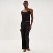 Pantalon de pyjama droit fluide noir femme