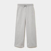 Pantalon de jogging molletonn&eacute; large gris clair femme