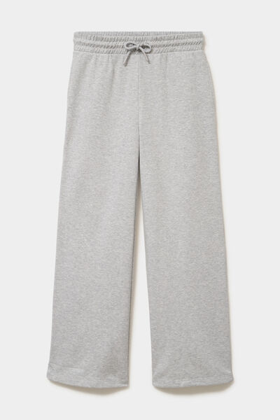 Pantalon de jogging molletonn&eacute; large gris clair femme