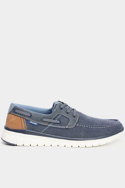 Chaussures bateau en jean bleu homme
