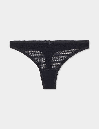 String en dentelle noir femme