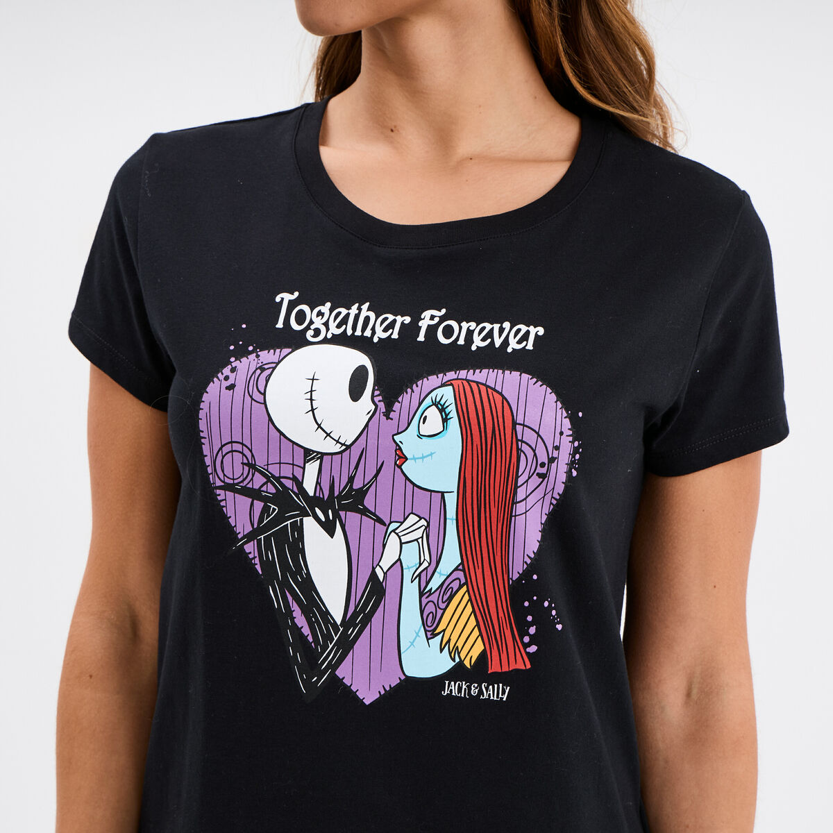 T-shirt &Eacute;trange No&euml;l Monsieur Jack noir femme