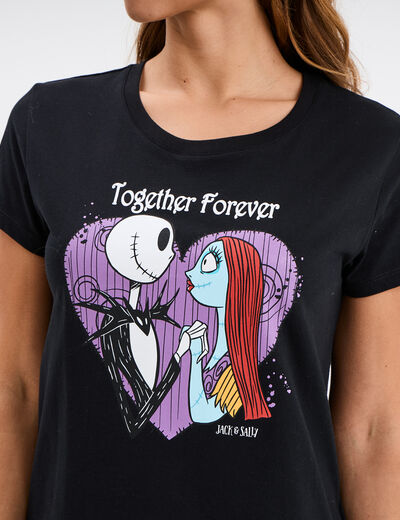 T-shirt Étrange Noël Monsieur Jack noir femme